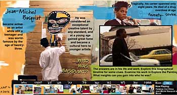 Interactive timeline about Basquiat