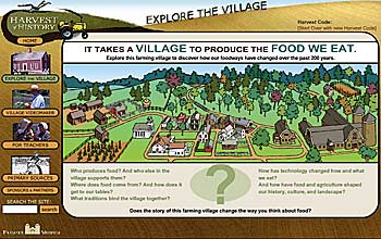 Explore the Village, on the Harvest of History web site