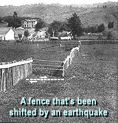 Fence that's been shifted by an earthquake
