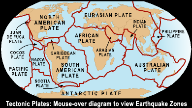 Tectonic Plates and Earthquake Zones